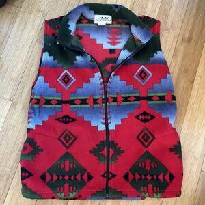 BACK In The SADDLE Womens VEST FLEECE ZIP AZTEC POCKETS Medium